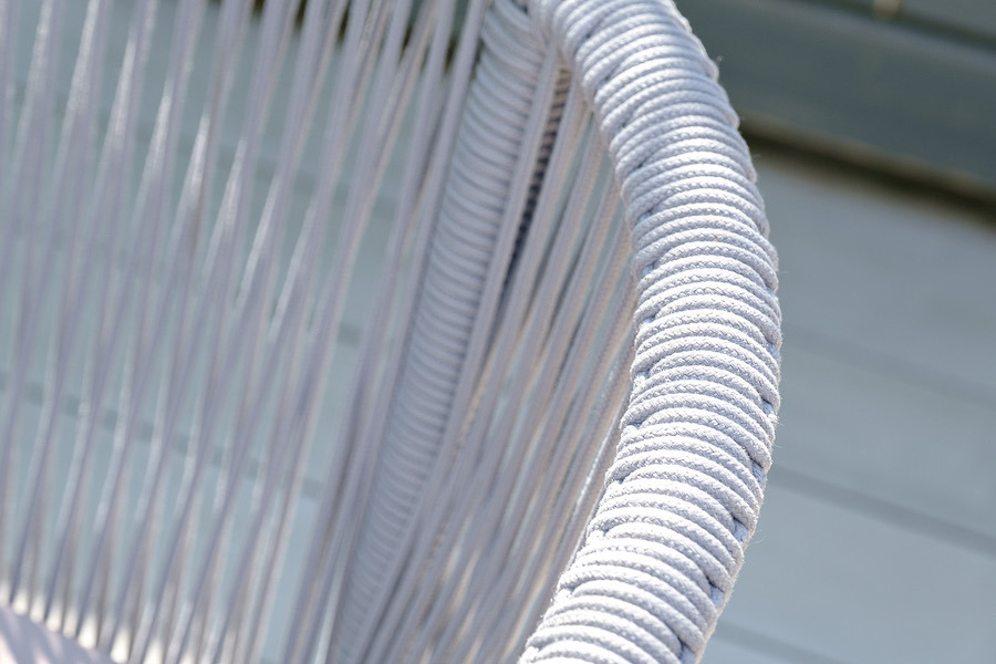 "Марсель" стул плетеный из роупа, каркас алюминий темно-серый (RAL7024) муар, роуп светло-серый круглый, ткань светло-серая фото "марсель" стул плетеный из роупа, каркас алюминий темно-серый (ral7024) муар, роуп светло-серый круглый, ткань светло-серая