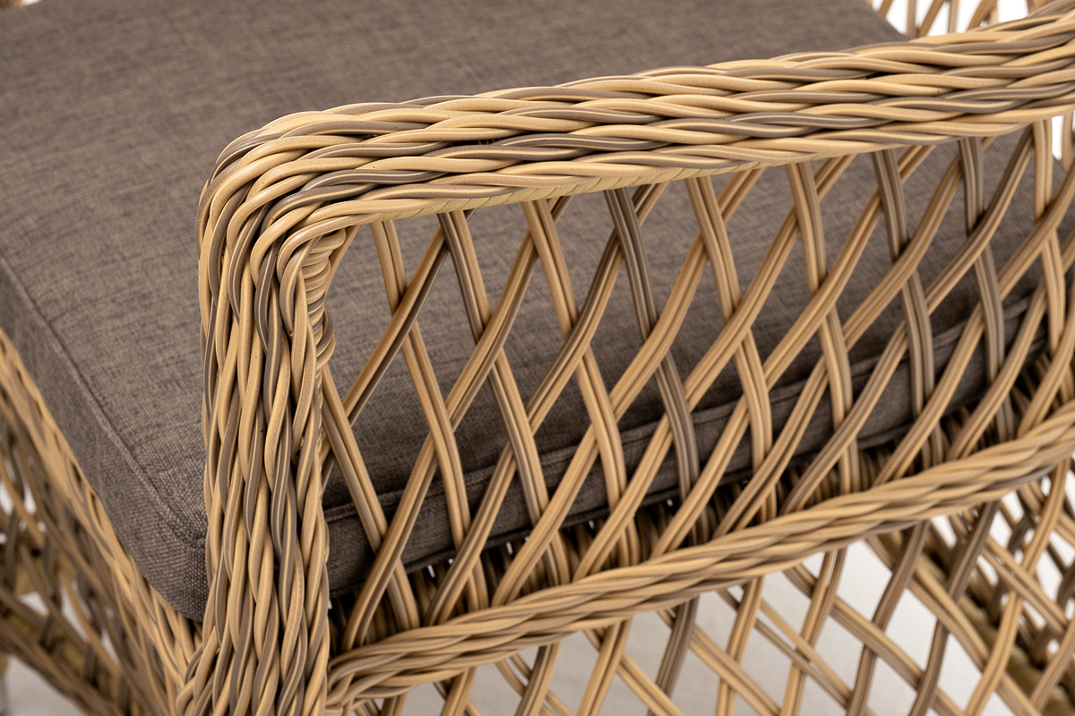 фото "латте" обеденная группа плетеная, цвет соломенный