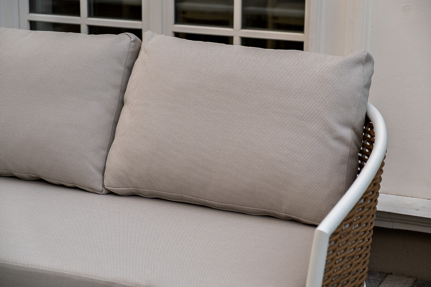 фото "тоскана" лаунж-зона из искусственного ротанга, цвет соломенный (к)