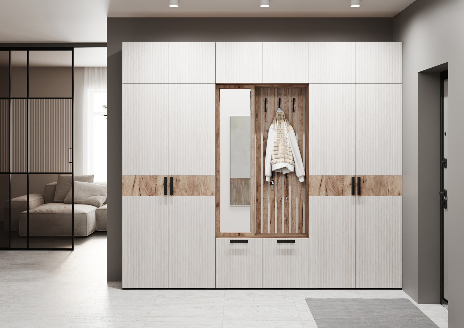 Шкаф 2-х дв. с вешалкой и полками ПБ-02 Берта 