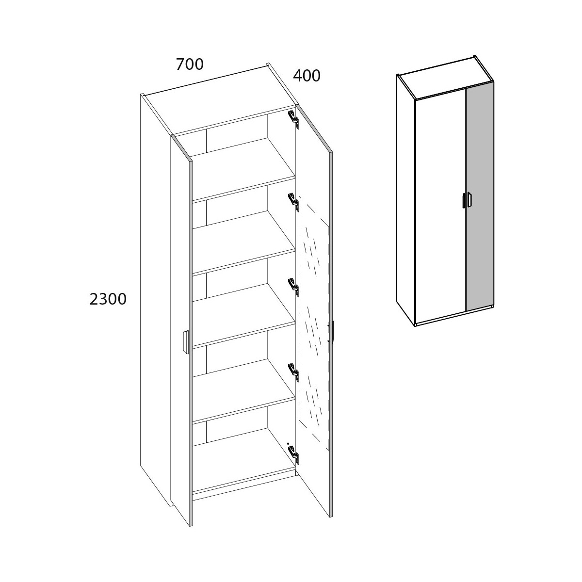 фото шкаф 2-х дверный 2d/70 z modern