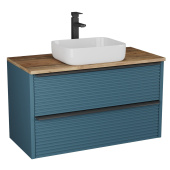 Тумба Torno 105 с накладной раковиной, сине-зеленый матовый