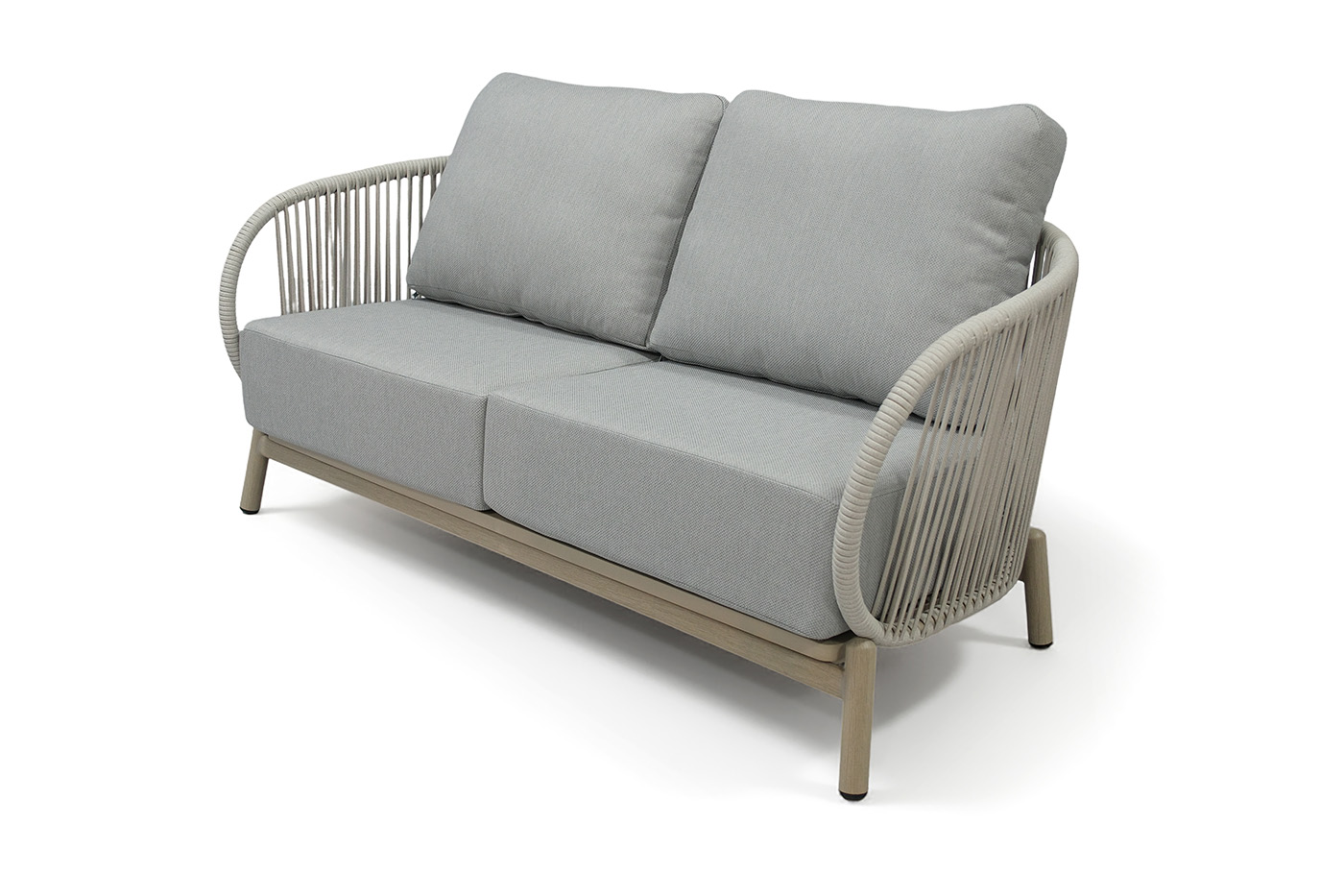 фото "прато" лаунж-зона из искусственного ротанга на 4 персоны, цвет светло-серый