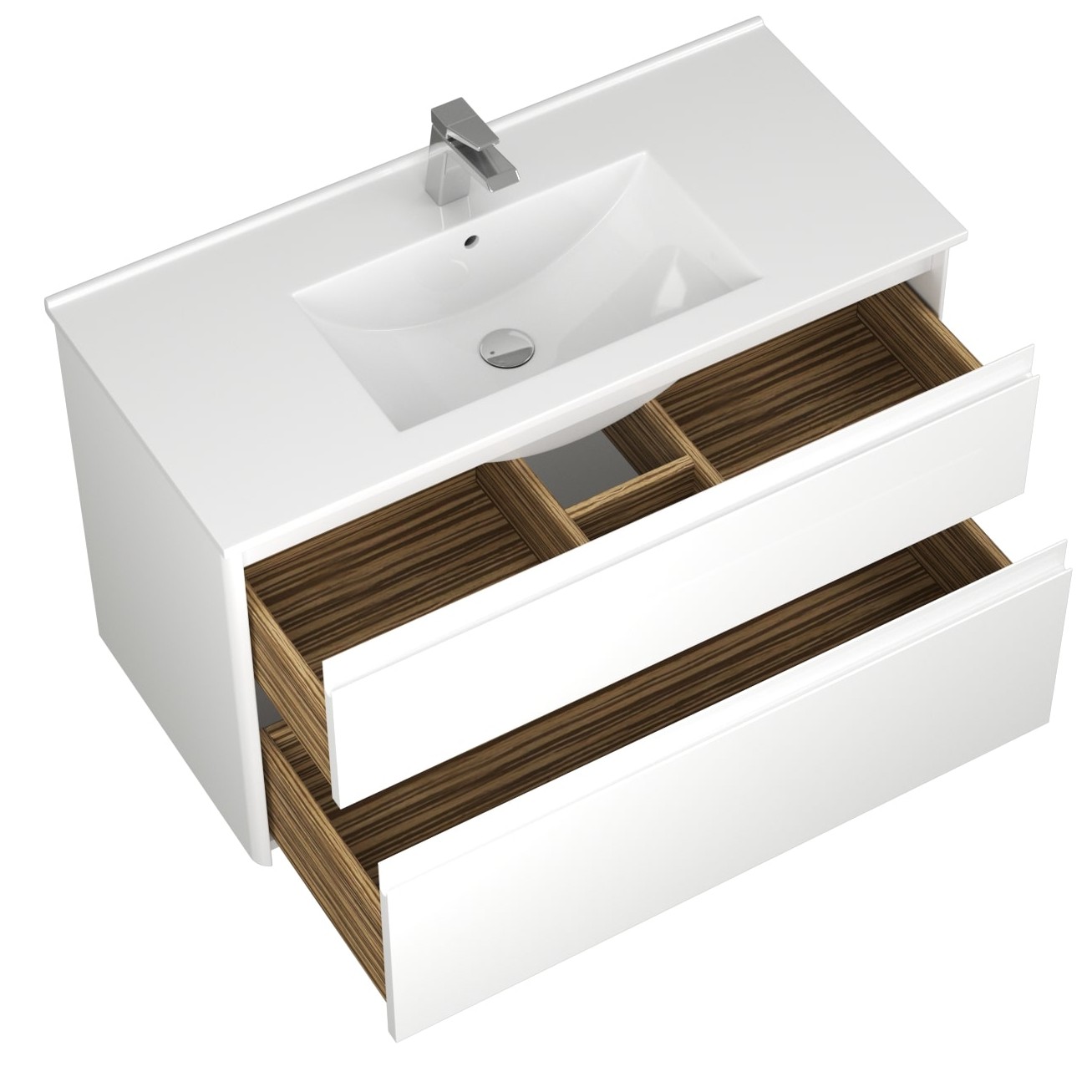 фото тумба с 2-мя ящ. и раковиной под умывальник aventino 100