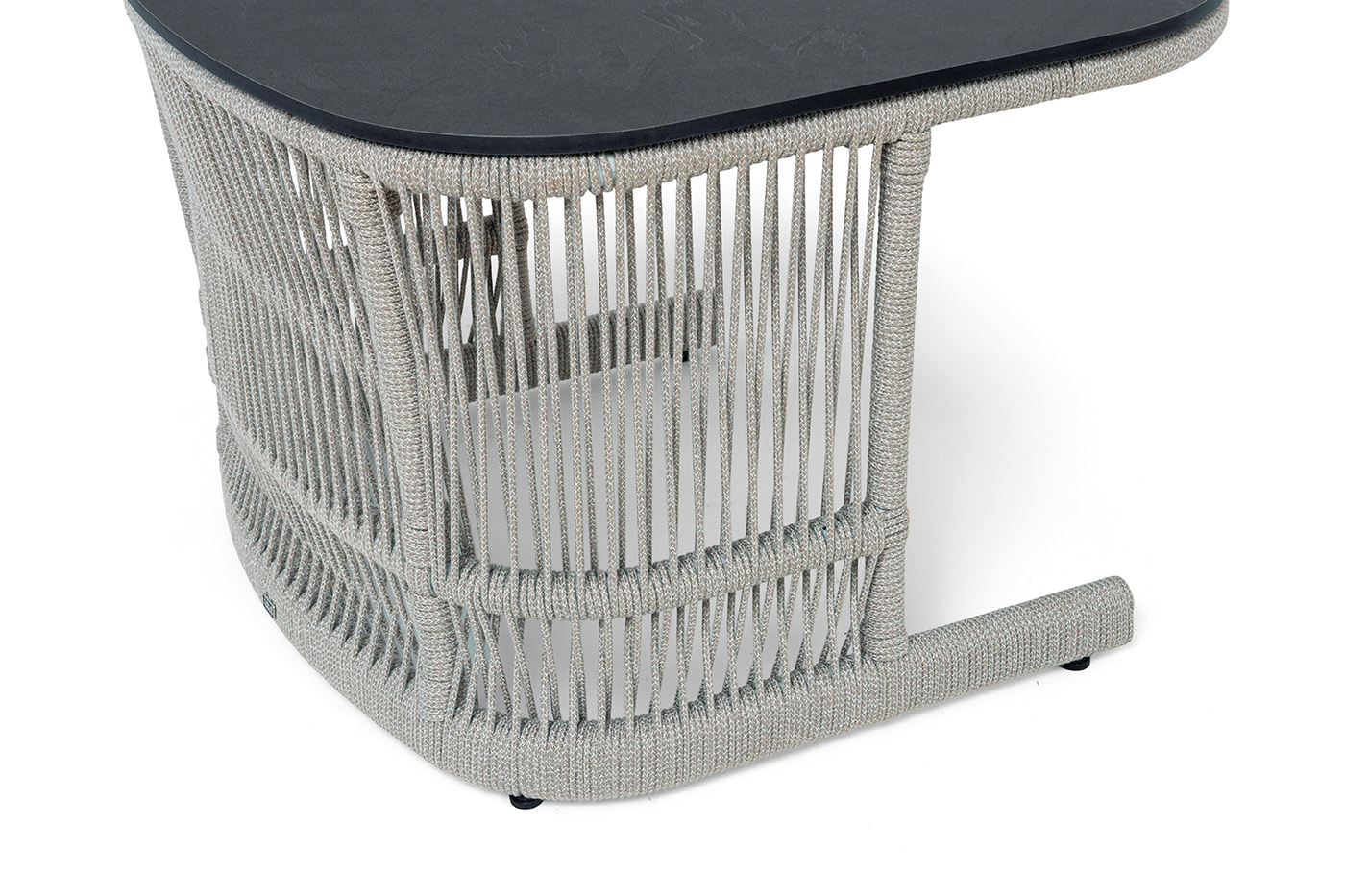 фото "лугано" лаунж-зона 5-местная плетеная из роупа (веревки), каркас алюминиевый светло-серый, роуп серый меланж