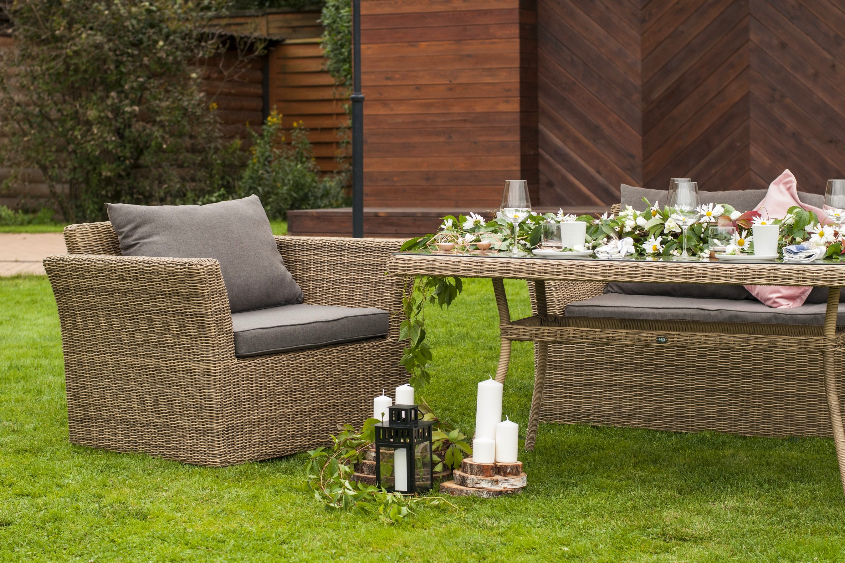 фото "капучино" кресло из искусственного ротанга, цвет соломенный