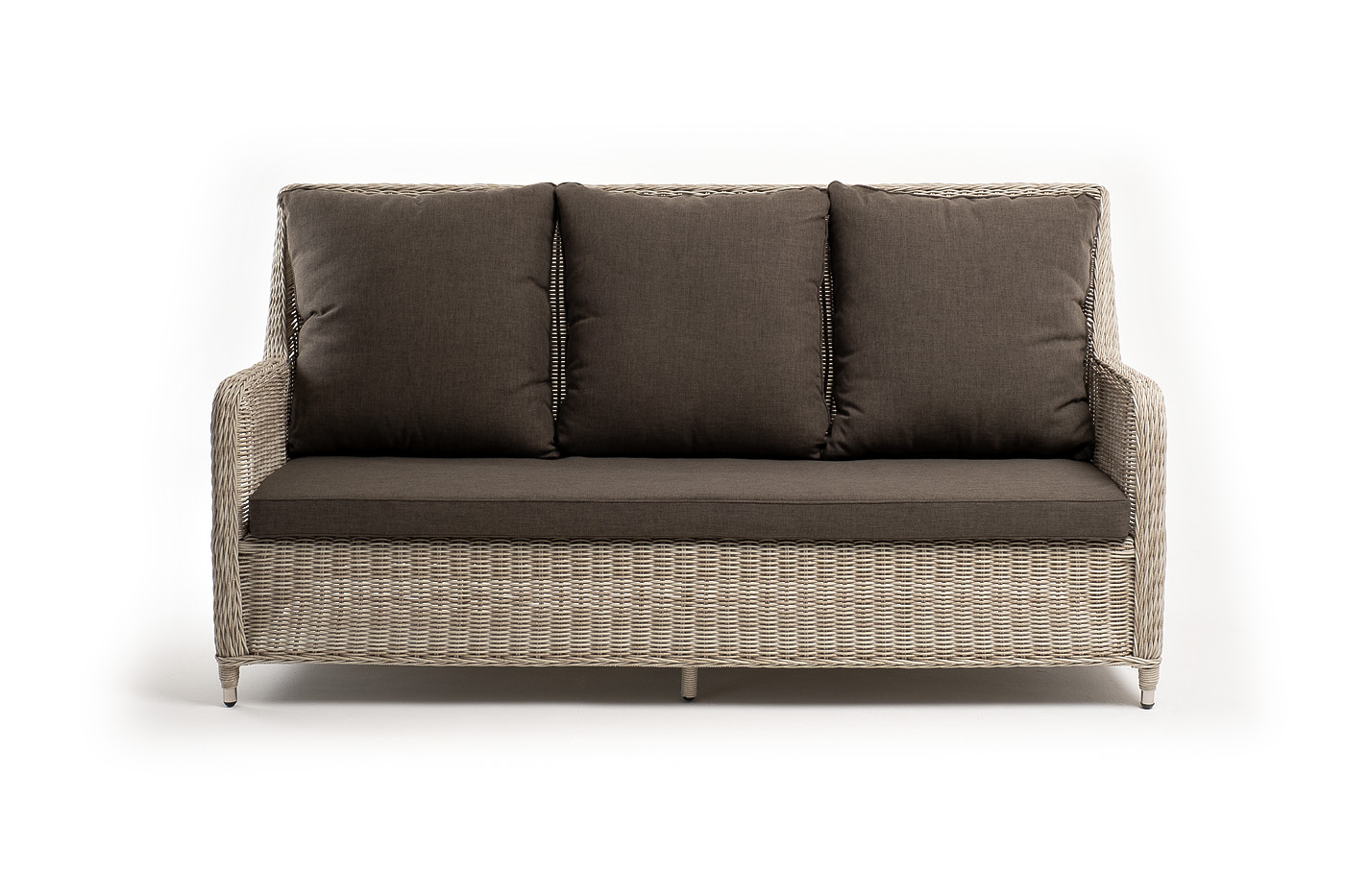 фото "гляссе" диван трехместный из искусственного ротанга, цвет бежевый