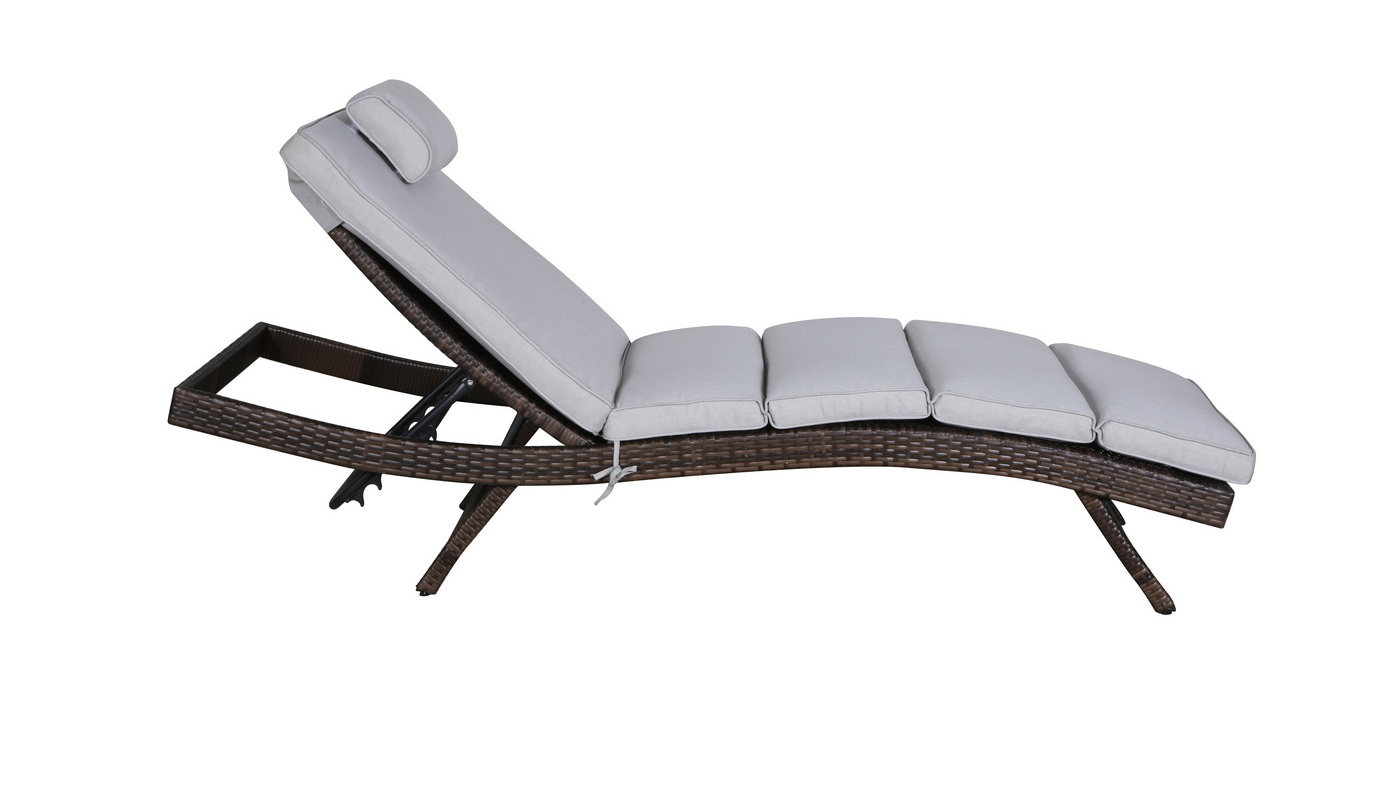 фото "лиссабон" шезлонг из искусственного ротанга, цвет коричневый