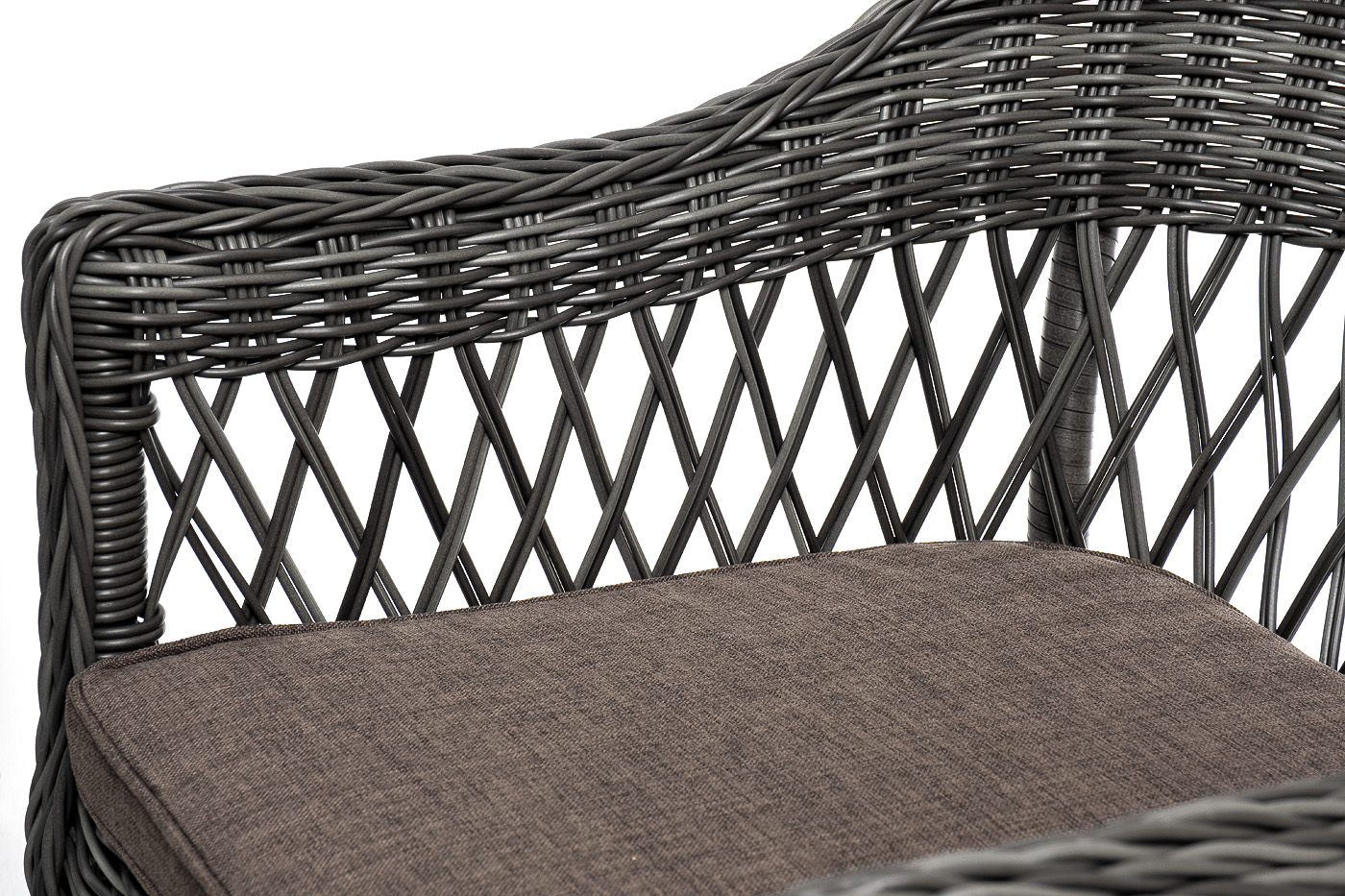 фото "сицилия" обеденная группа плетеная, цвет графит