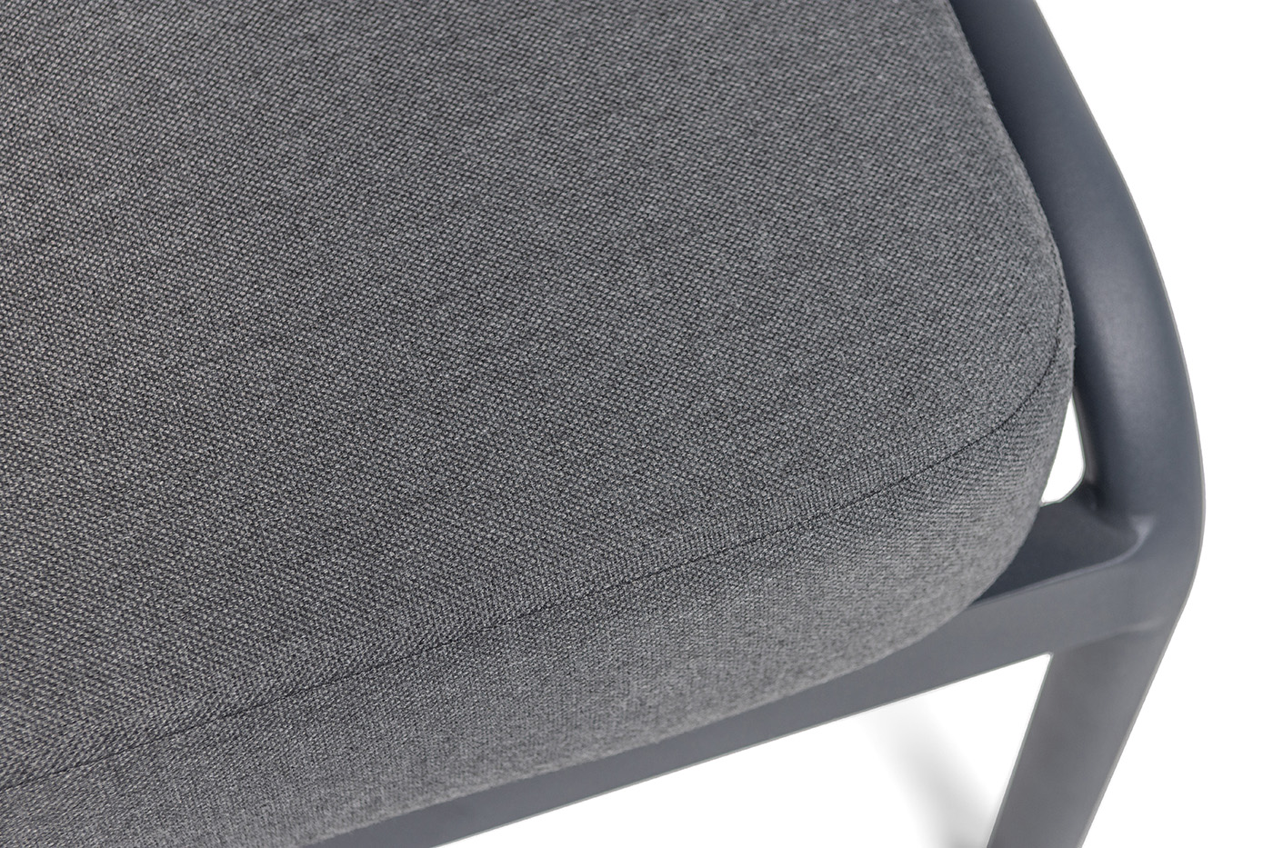 фото "ронда" лаунж-зона 5-местная плетеная из роупа (веревки), каркас алюминиевый темно-серый, роуп серый 40 мм tex