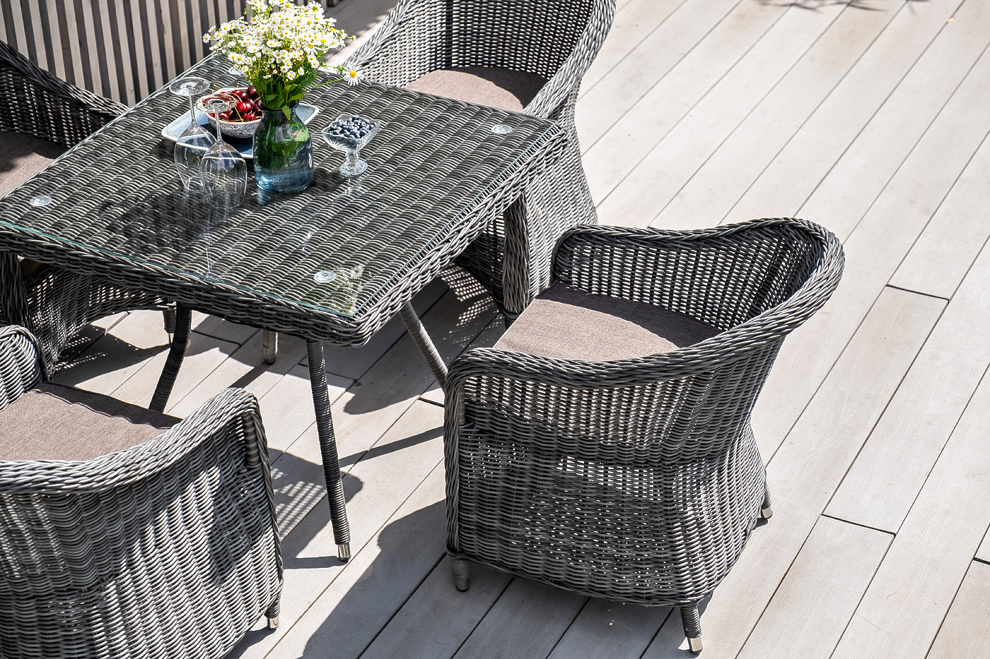 фото "равенна" плетеное кресло из искусственного ротанга, цвет графит