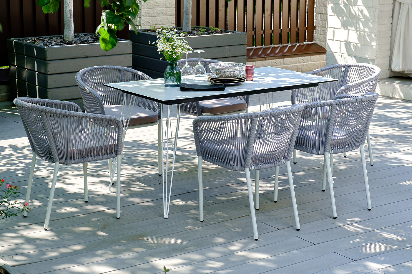 фото "руссо" обеденный стол из hpl 150х80см, цвет молочный