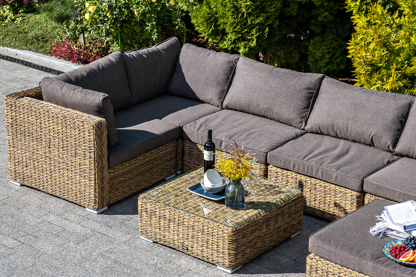 фото "лунго" модуль диванный прямой с подушками, цвет соломенный (гиацинт)