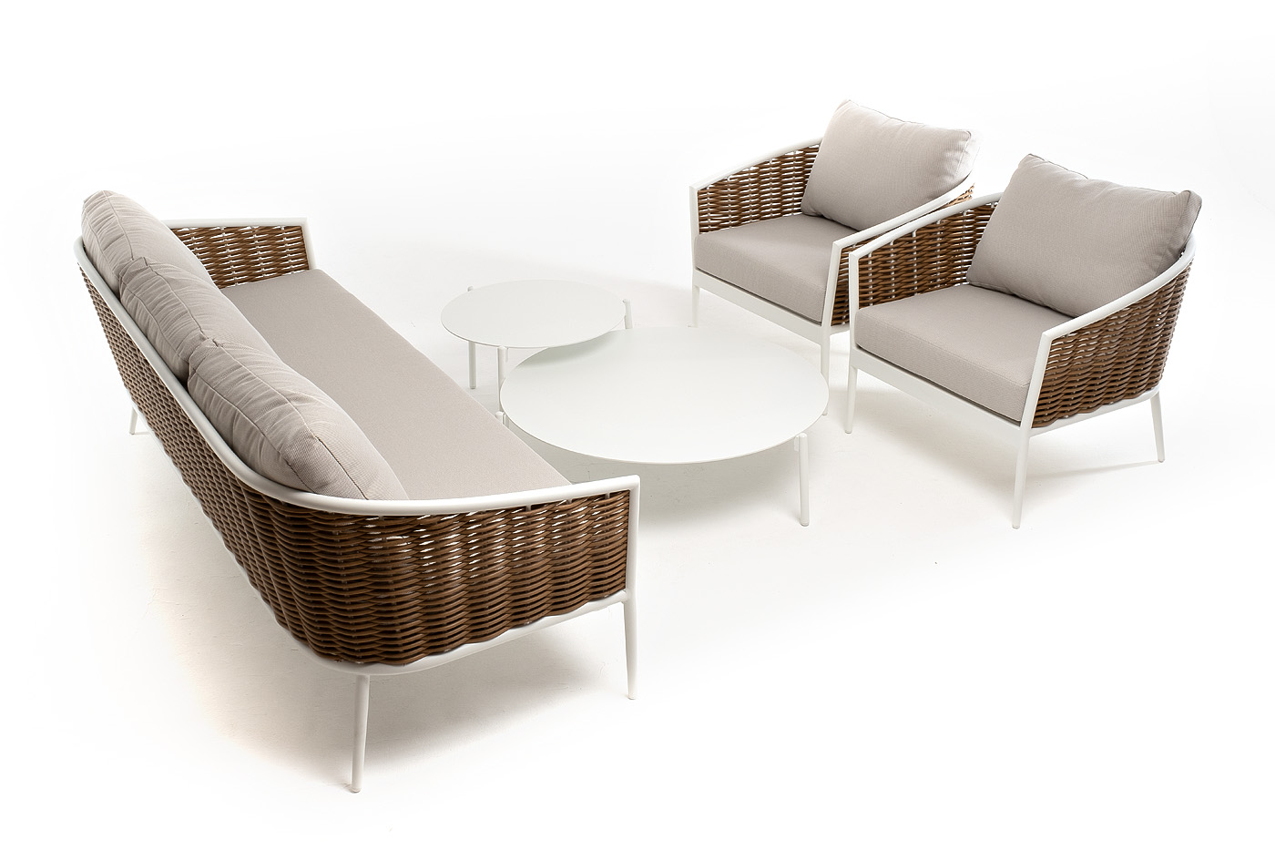 фото "тоскана" лаунж-зона из искусственного ротанга, цвет соломенный