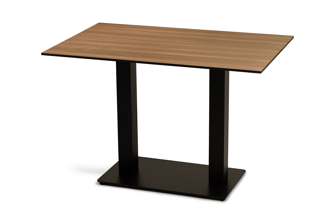 "Каффе" стол из HPL 110х70см, цвет "дуб", подстолье стальное двойное фото "каффе" стол из hpl 110х70см, цвет "дуб", подстолье стальное двойное