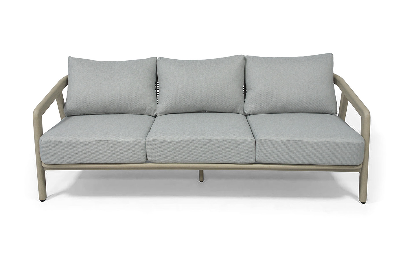 фото "брюссель" диван трехместный из искусственного ротанга, цвет серый, каркас под дерево (холодно-бежевый)