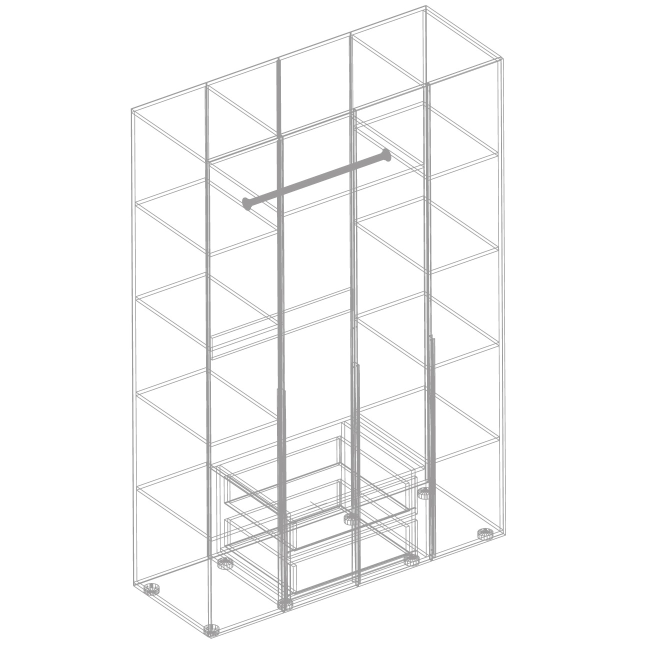 фото шкаф 4-ств. 1500 для одежды тефия