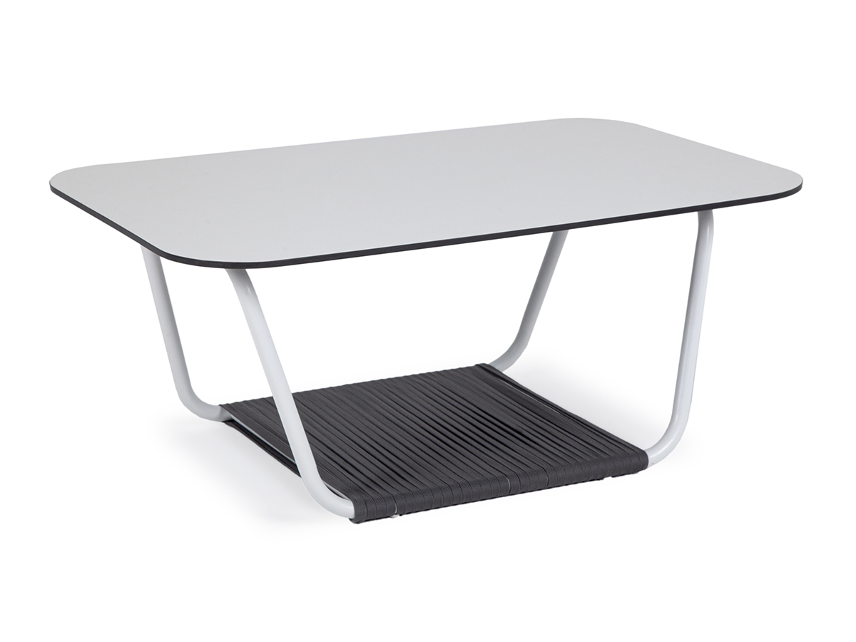 "Гранада" журнальный стол 90х60см из HPL, цвет "молочный", каркас белый муар, роуп темно-серый круглый фото "гранада" журнальный стол 90х60см из hpl, цвет "молочный", каркас белый муар, роуп темно-серый круглый