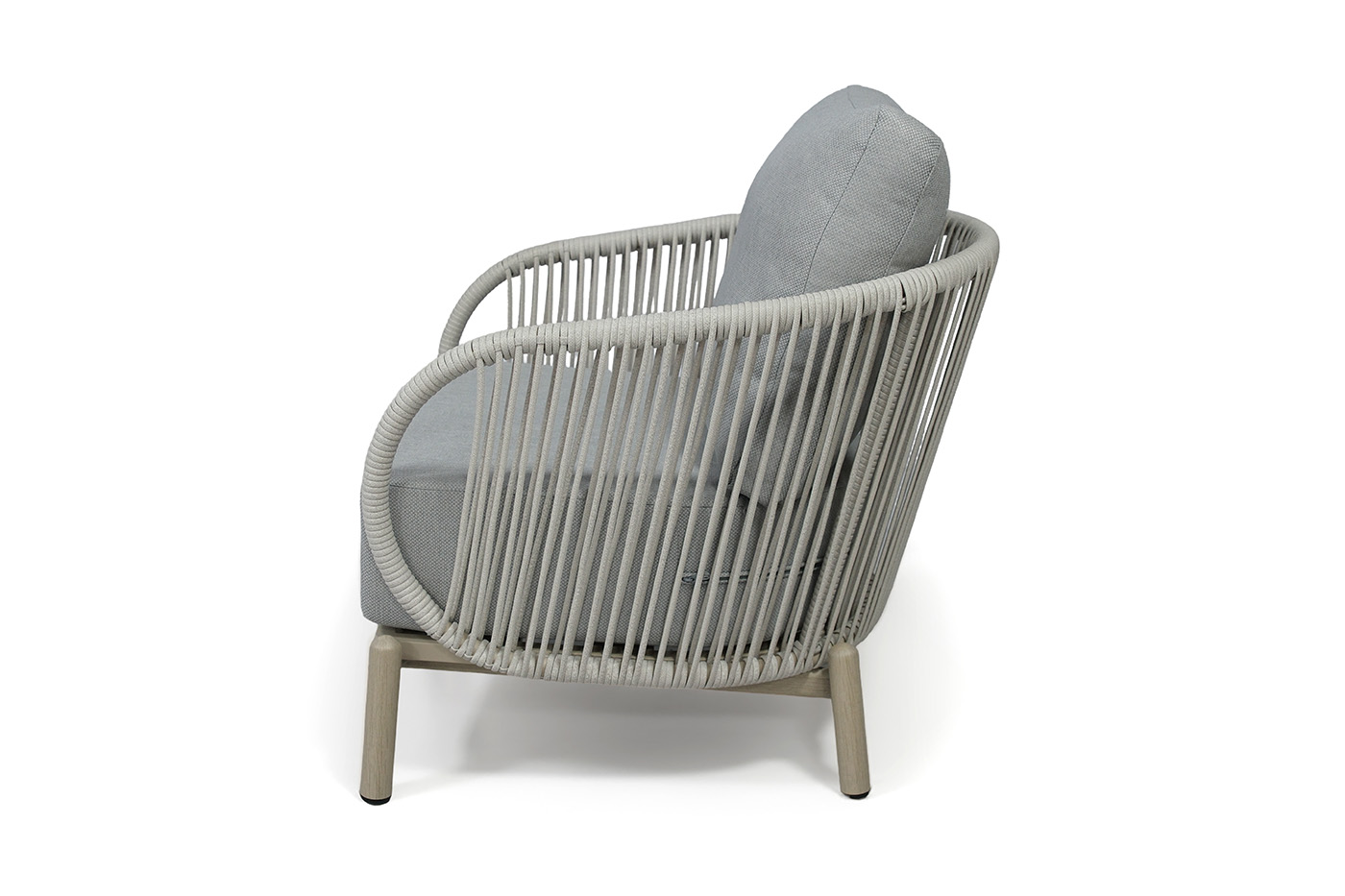 фото "прато" лаунж-зона из искусственного ротанга на 5 персон, цвет светло-серый