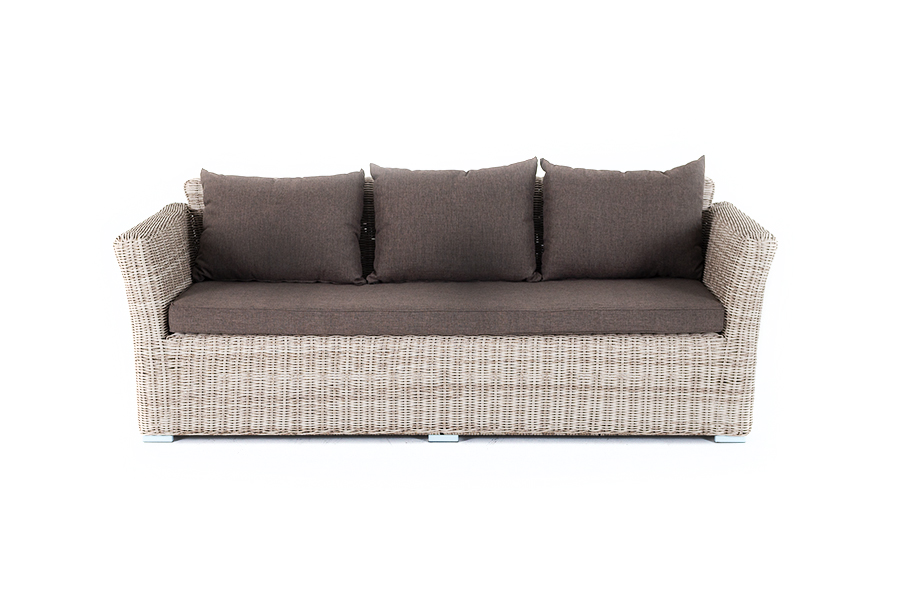 фото "капучино" диван из искусственного ротанга трехместный, цвет бежевый