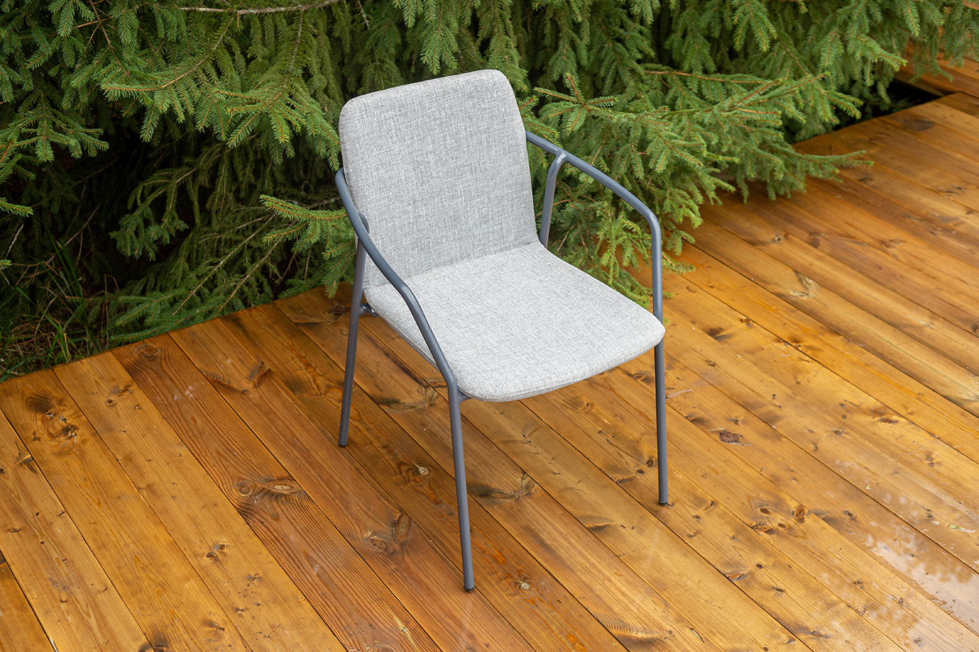 фото "марокко" стул из текстилена nanotex, алюминиевый каркас, цвет серый