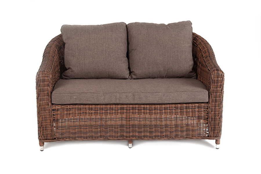фото "кон панна" диван из искусственного ротанга двухместный, цвет коричневый