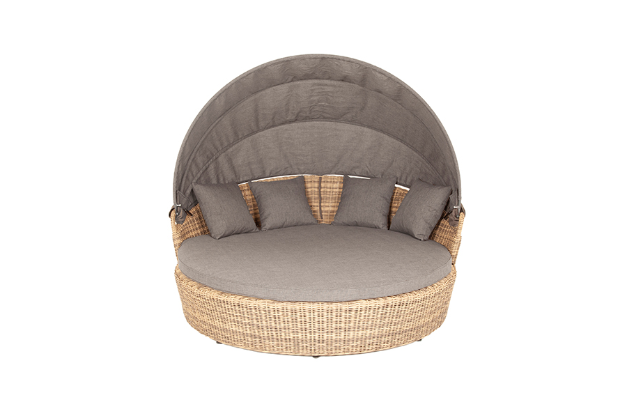 фото "стильяно" плетеная кровать круглая, цвет соломенный