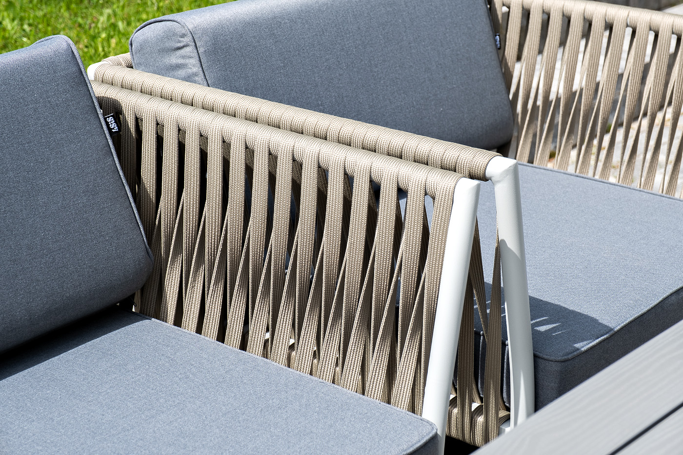 фото "касабланка" лаунж-зона плетеная из роупа 4-местная, цвет серый