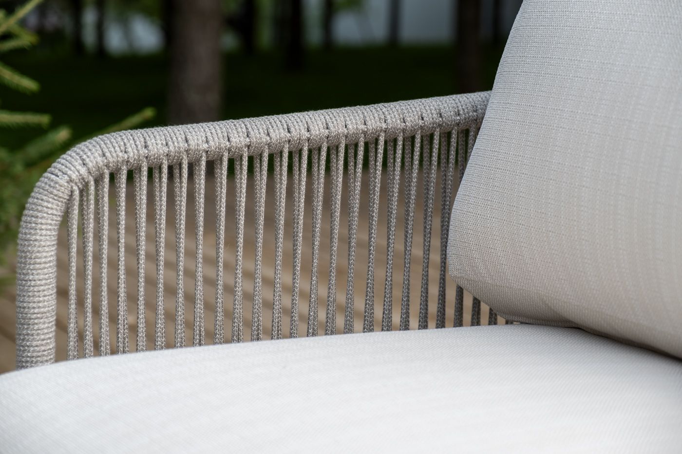 фото "альбано" лаунж-зона 5-местная плетеная из роупа (веревки), каркас алюминиевый светло-серый, роуп серый меланж