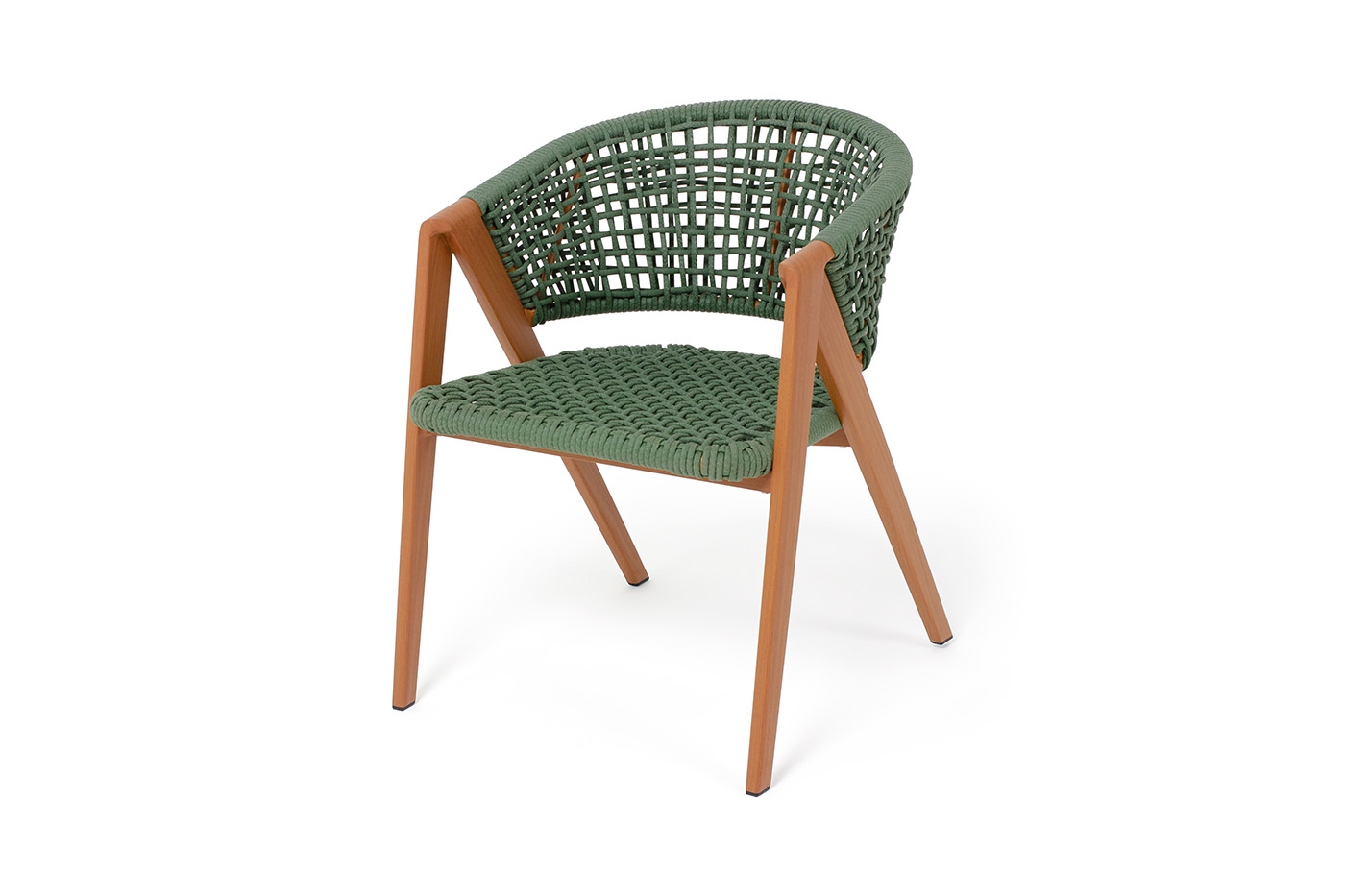 фото "амстердам" стул плетеный из роупа, каркас алюминий, роуп зеленый круглый