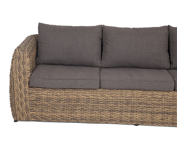 фото "кальяри" диван из искусственного ротанга (гиацинт) трехместный, цвет соломенный