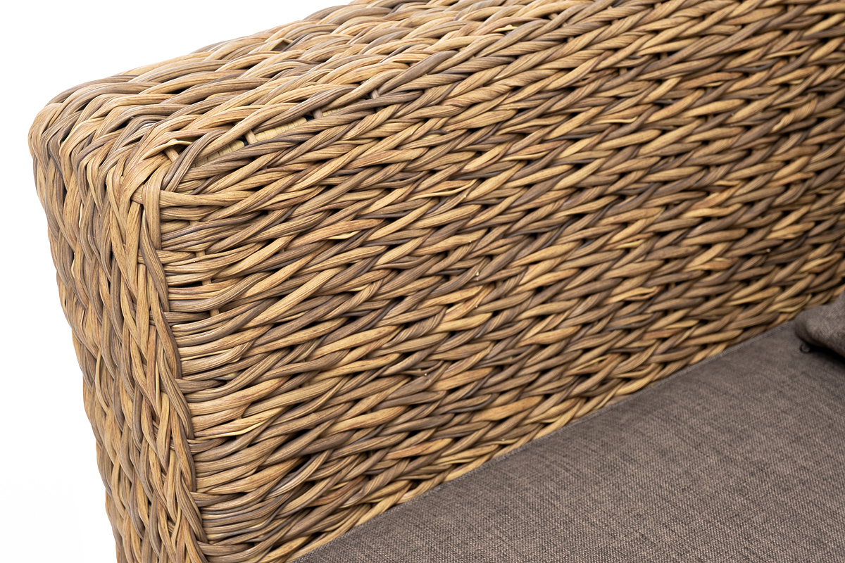 фото "капучино" диван из искусственного ротанга (гиацинт) двухместный, цвет соломенный