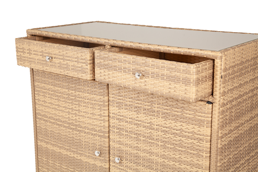 фото "мальта" тумба плетеная из искусственного ротанга, цвет соломенный