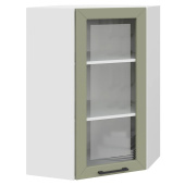 Шкаф верхний угловой со стеклом ШВУС (Премьер) Кёлн