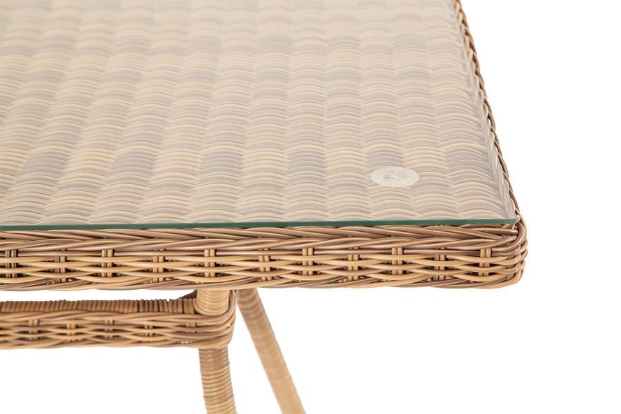 фото "латте" плетеный стол из искусственного ротанга 160х90см, цвет соломенный