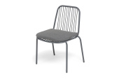 "Кастелло" стул плетеный из роупа, каркас из стали темно-серый (RAL7024) муар, ткань темно-серая 027