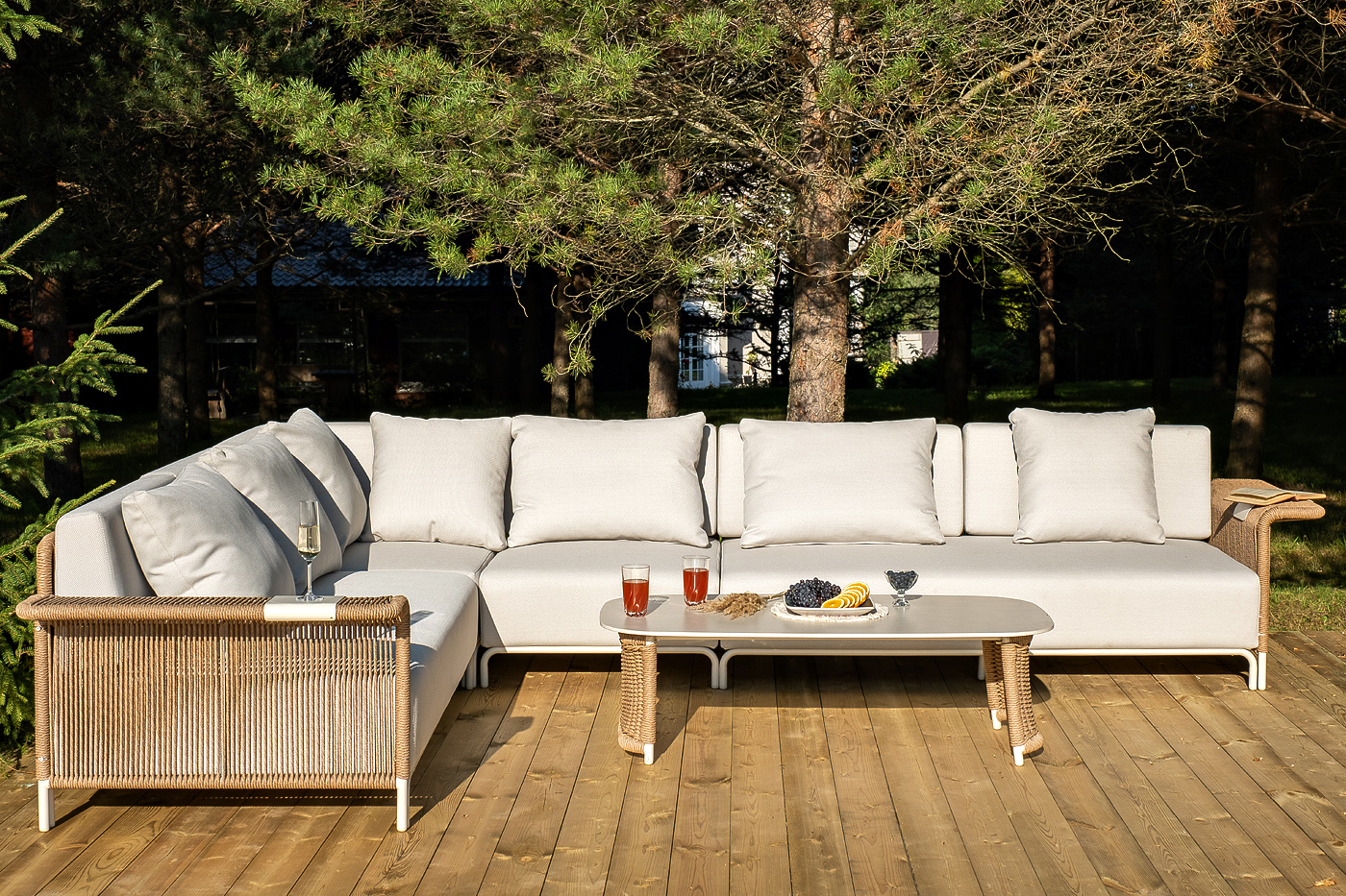 фото "мальдивы" трансформирующаяся лаунж-зона из искусственного ротанга, цвет соломенный