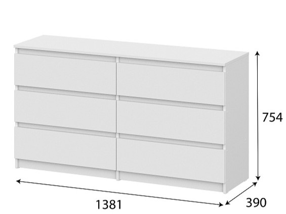 Комод 1380 с ящиками МС Денвер 