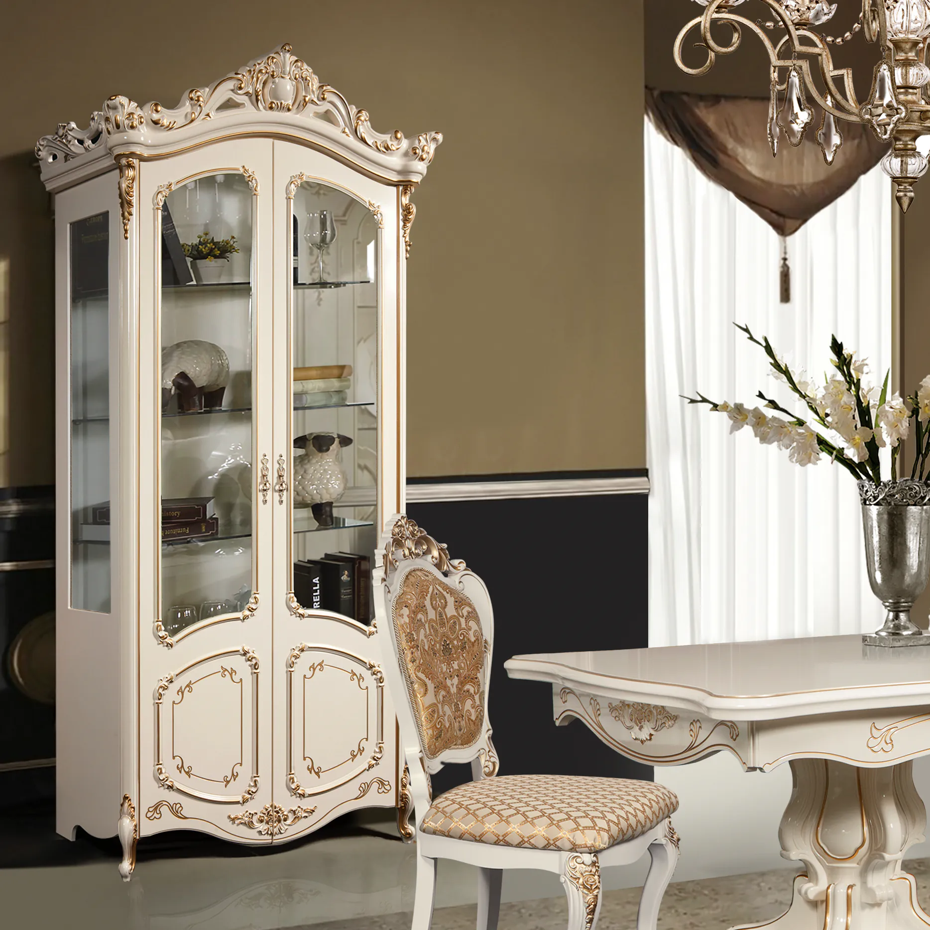 Шкаф с витриной 2-х дв. Элиза 