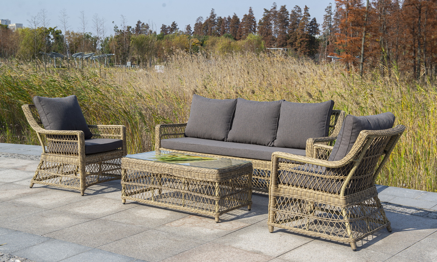 фото "гранд латте" кресло из искусственного ротанга, цвет соломенный