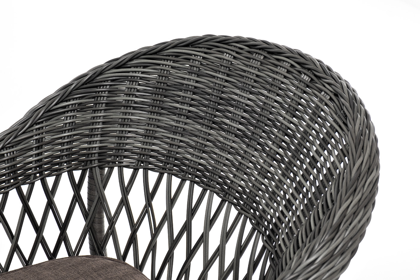 фото "сицилия" обеденная группа плетеная, цвет графит