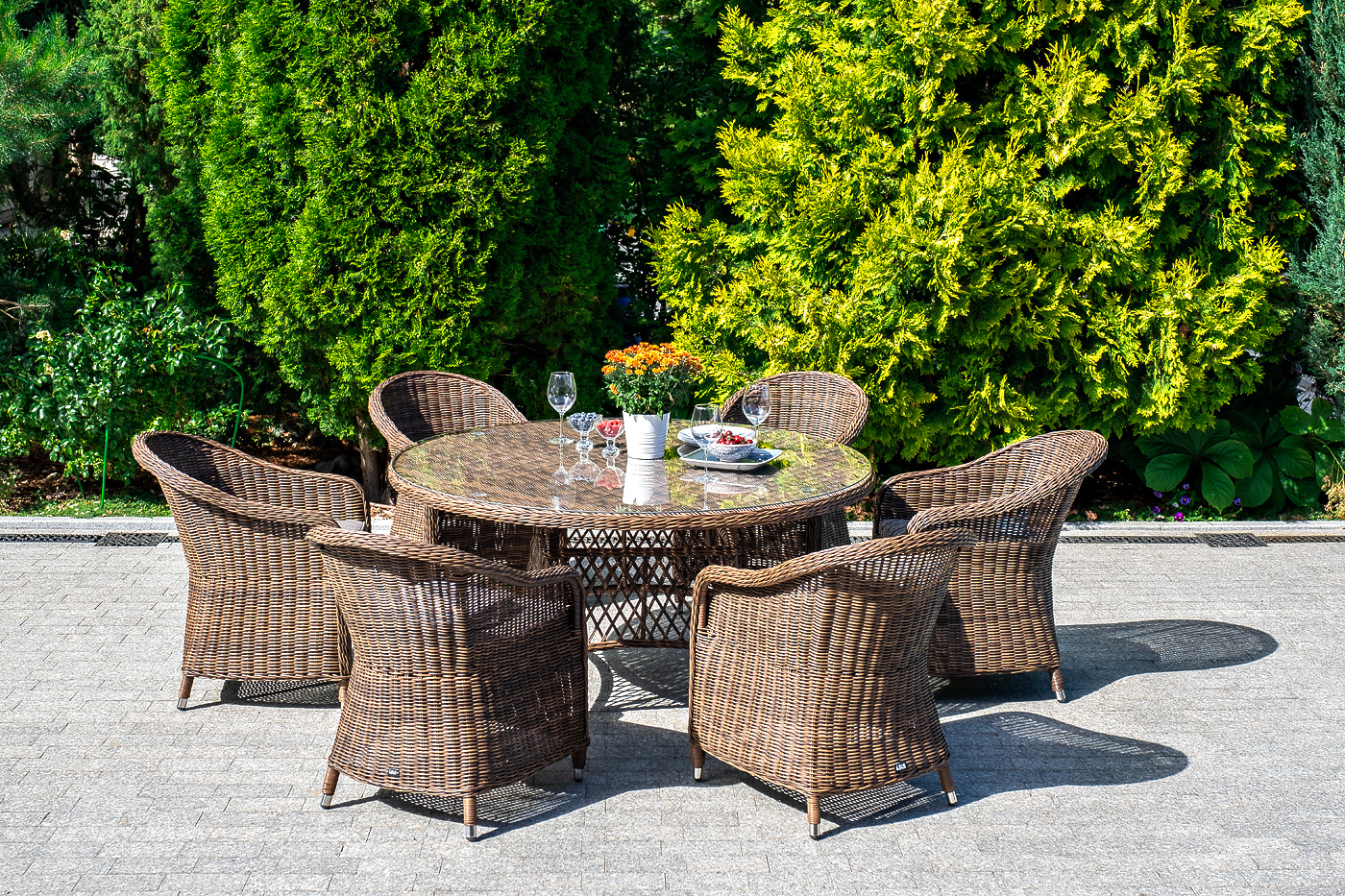 фото "равенна" плетеное кресло из искусственного ротанга, цвет коричневый