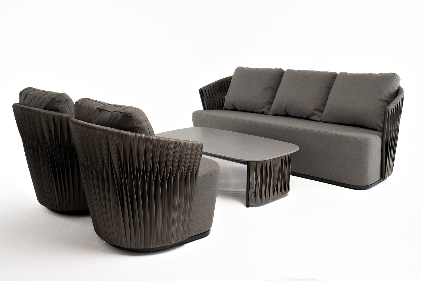 фото "флоренция" лаунж-зона из искусственного ротанга, цвет графит