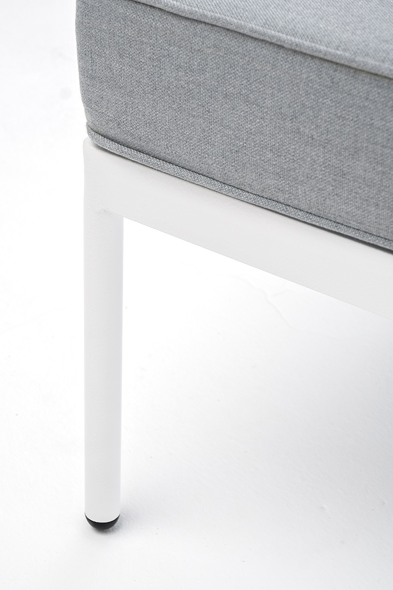 фото "канны" угловой модуль плетеный из роупа, каркас алюминий белый шагрень, роуп светло-серый круглый, ткань светло-серая