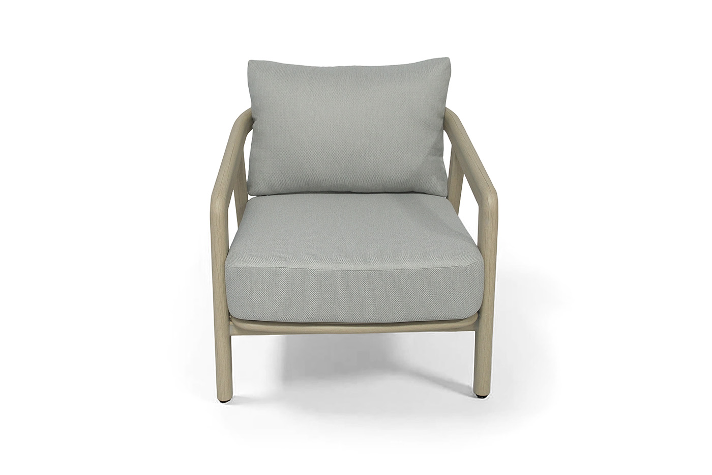 фото "брюссель" лаунж-зона из искусственного ротанга, цвет серый, каркас под дерево (холодно-бежевый)