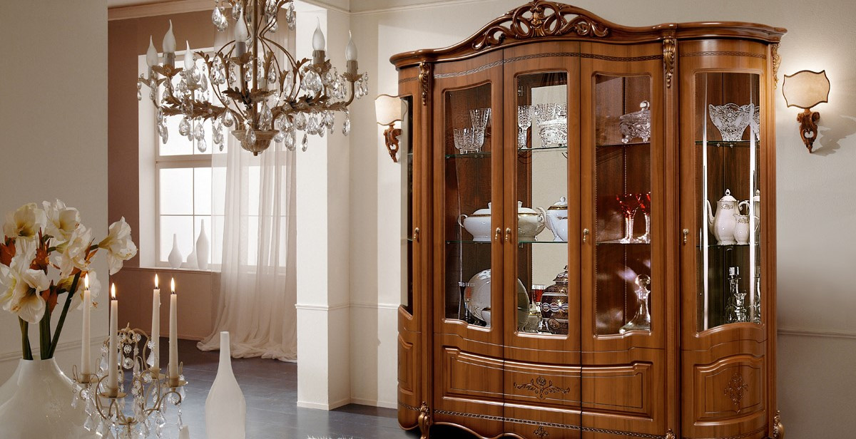 Шкаф-витрина 4-х дверная Аллегро-1