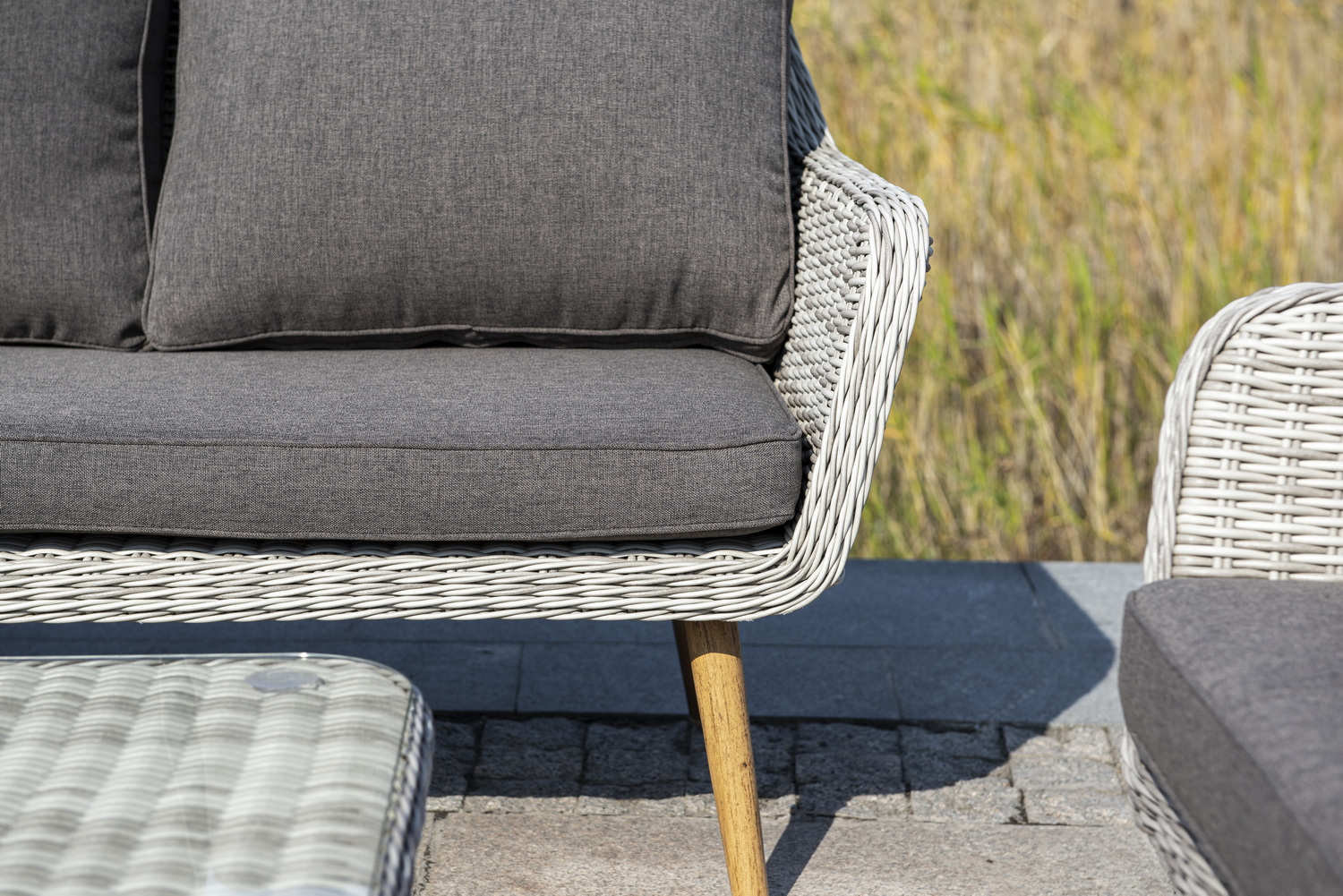 фото "прованс" диван из искусственного ротанга трехместный, цвет бежевый