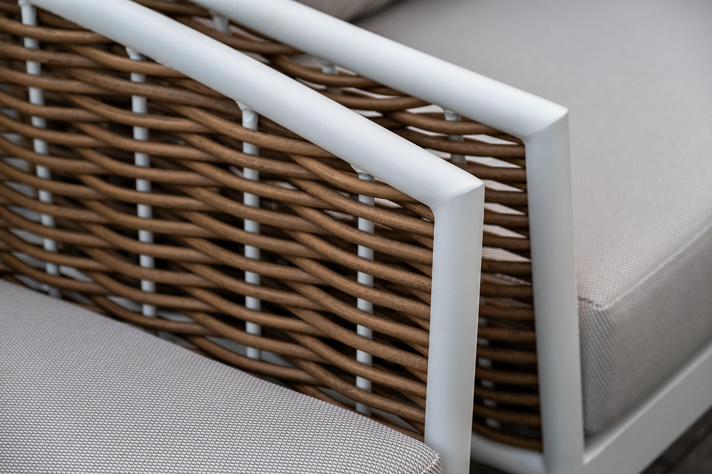 фото "тоскана" лаунж-зона из искусственного ротанга, цвет соломенный (к)