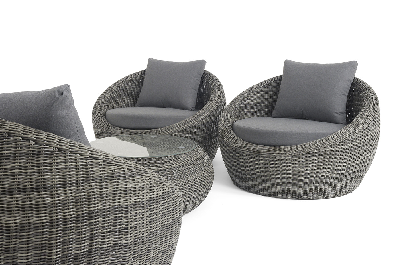 фото "барселона" лаунж-зона из искусственного ротанга, цвет графит