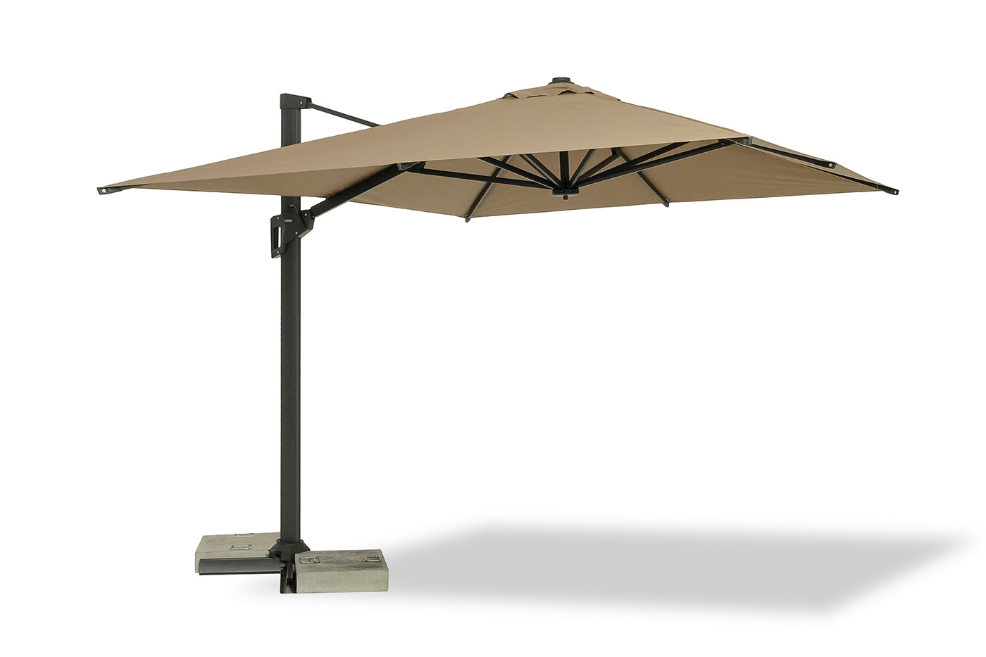 фото "римини" зонт уличный 3х4м на боковой алюминиевой опоре, тент бежевый